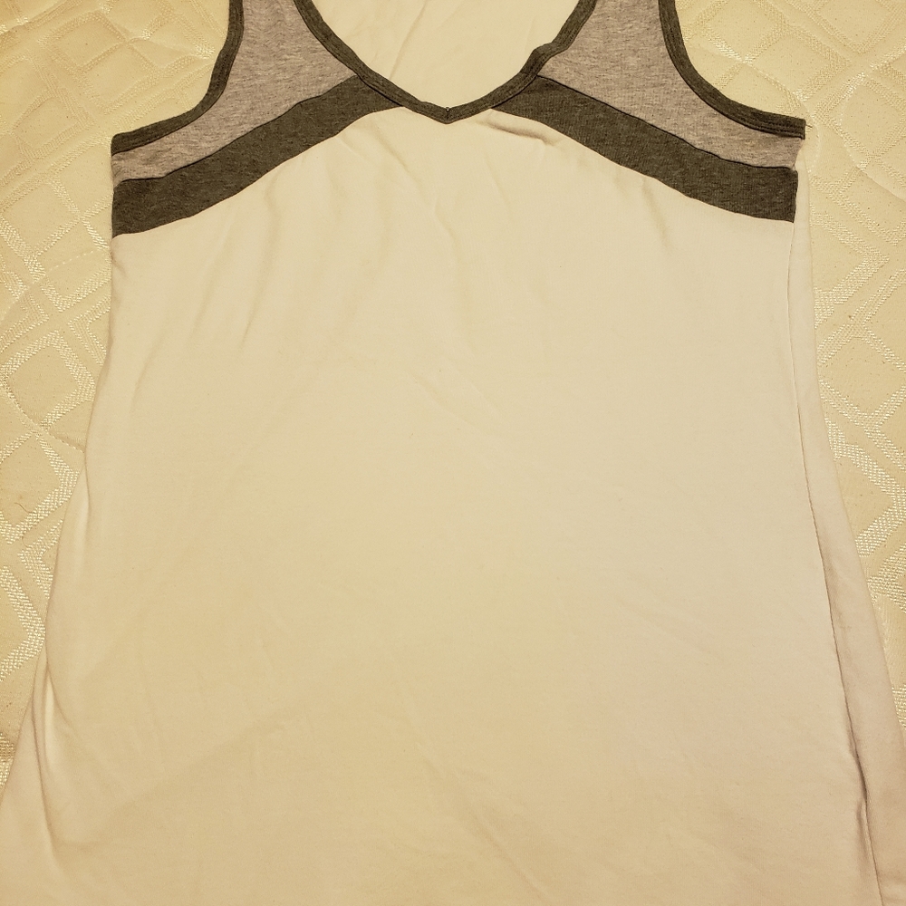 Womens white and gray tank top size small